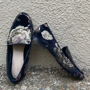 Aldo velvet sequined loafer